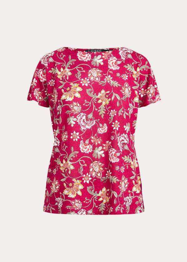 T Shirt Ralph Lauren Floral Flutter-Sleeve Mulher 87614-UAHD